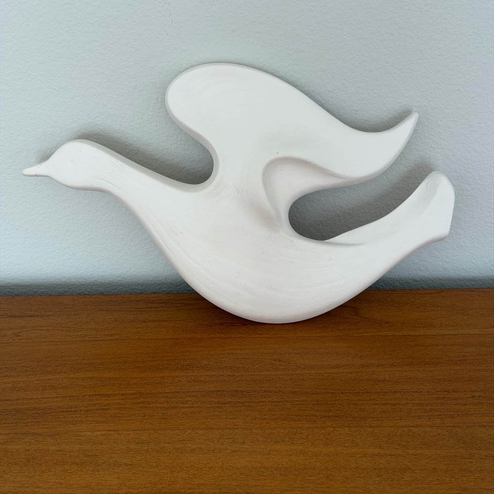 Vintage MCM Sculptural Wall Birds Set White Minimalist Modern Decor - Picture 6 of 12